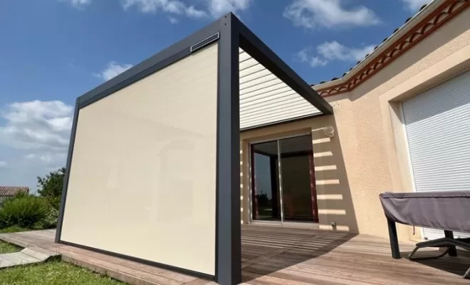 Installation d’une pergola bioclimatique en aluminium à Saint-Étienne-de-Tulmont par ALU PROJECT